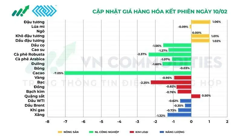 thị trường hàng hóa 10/2/2026