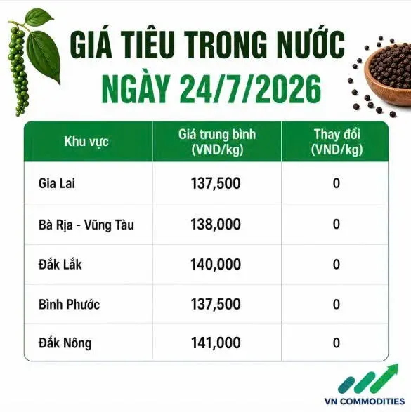 giá tiêu 24 tháng 7