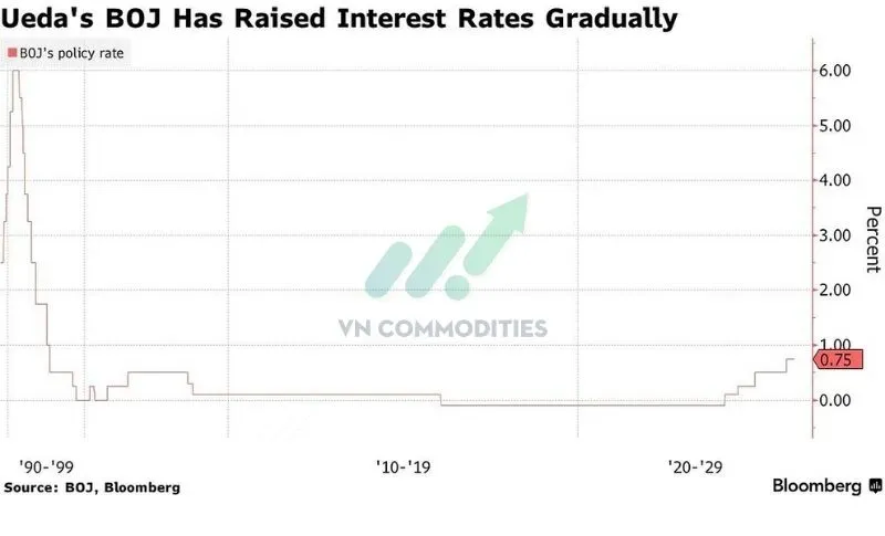 Ngân hàng Trung ương Nhật Bản (BOJ) giữ lãi suất 0.75%, đúng kỳ vọng