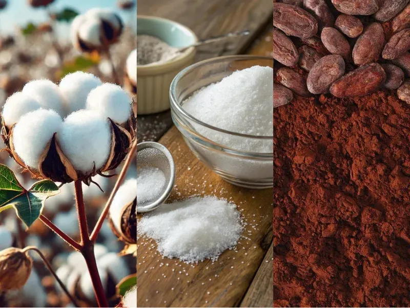 Phiên giao dịch 26/03: Giá bông tăng do rủi ro thời tiết, đường và ca cao chịu áp lực cung - cầu